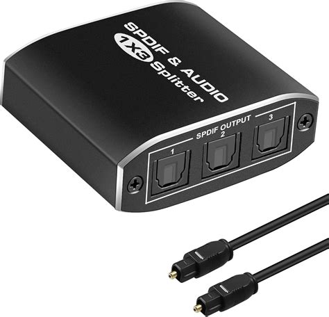 NEWCAER Digital Optical Splitter 1 in 3 Out,SPDIF 